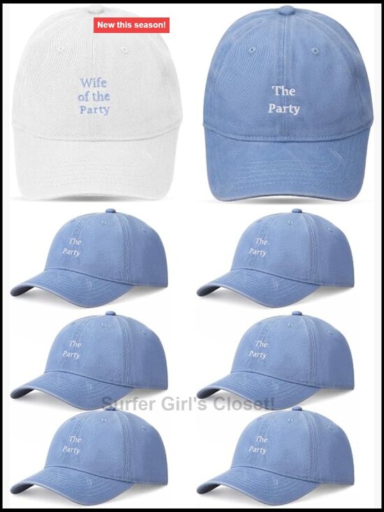8 Pcs Bachelorette Trucker Hat Set, Adjustable Wedding Party Caps main image 7